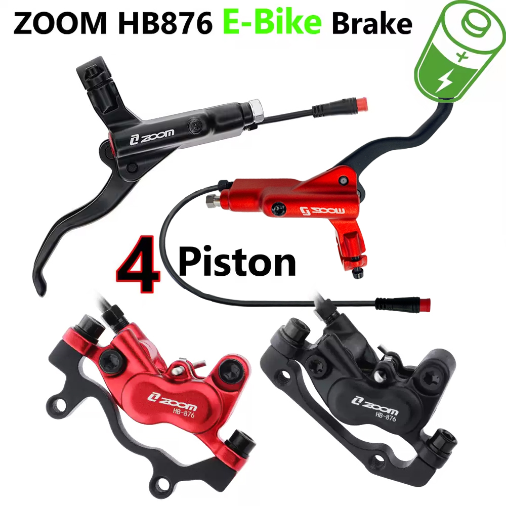 Zoom Hydraulic Brake 4 Piston E-Scooter - ZOOM HB-876E E-Bike 4-Piston Hydraulic Disc