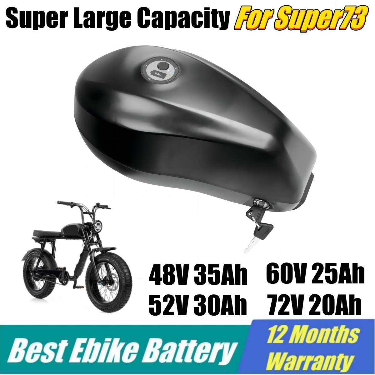 Super73 Ebike Battery Replacem - 60V 30Ah 21700 Battery Pack 评论和价格