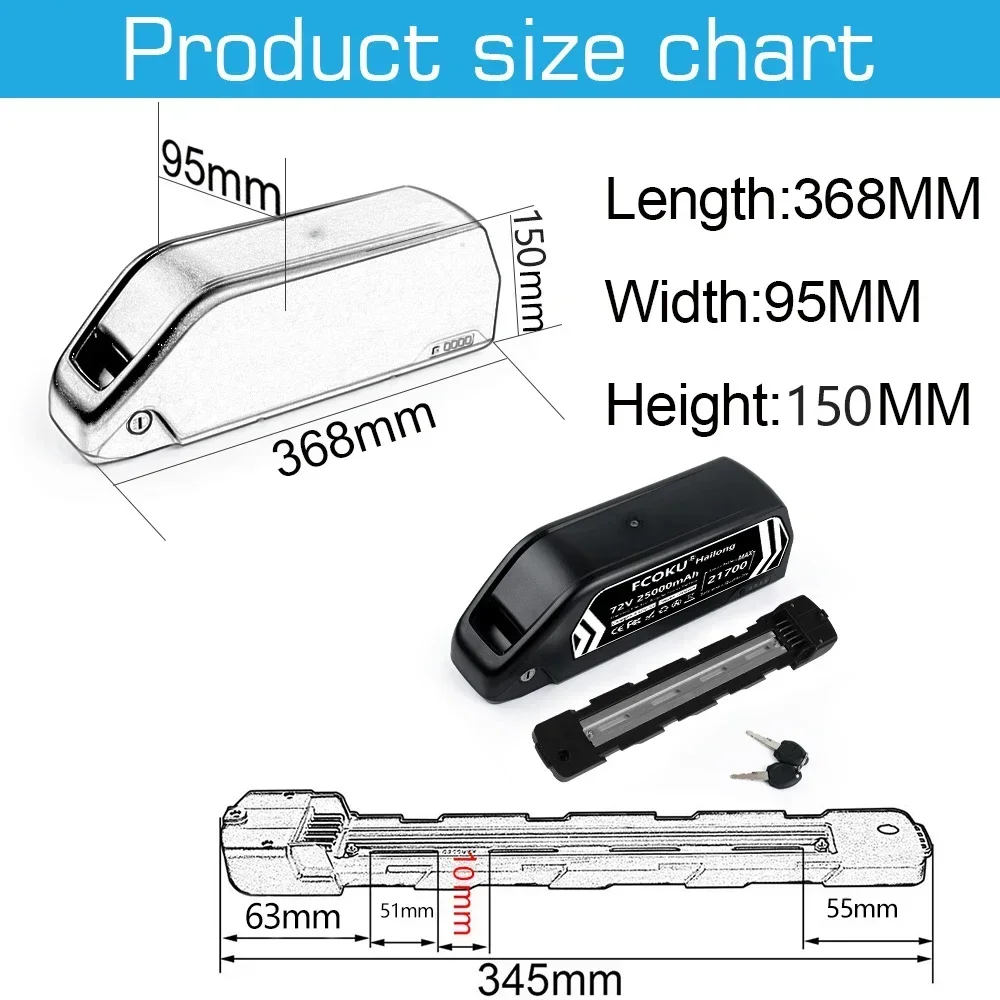 72V 25Ah 60V 30Ah Hailong High - 60V 30Ah 21700 Battery Pack 评论和价格