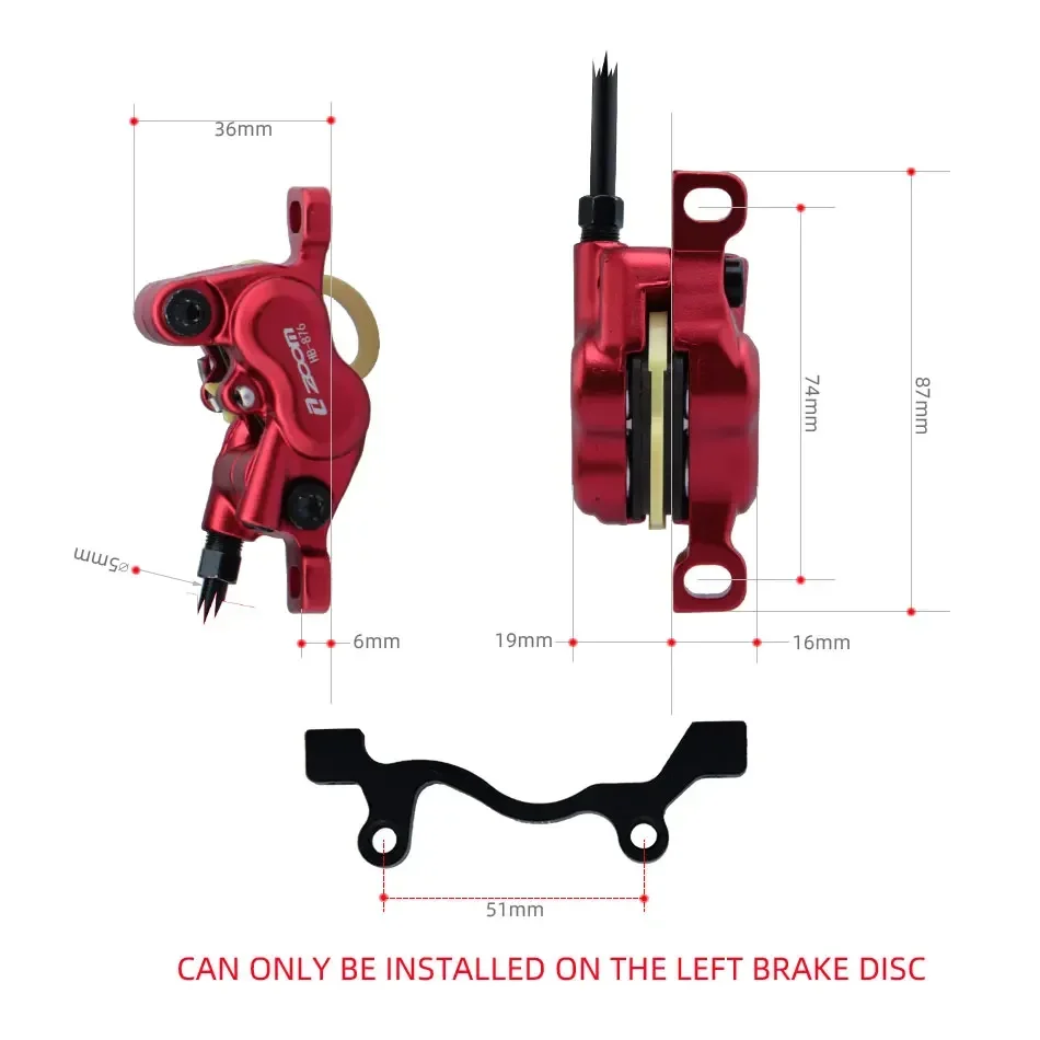 ZOOM HB-876E 4-piston Disc Hyd - Zoom Hydraulic Brake 4 Piston E-Scooter 评论和价格